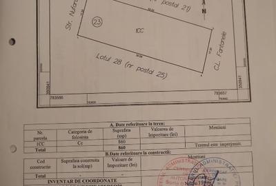 Teren Construcții intravilan de 860 mp, în Fântânele - 1