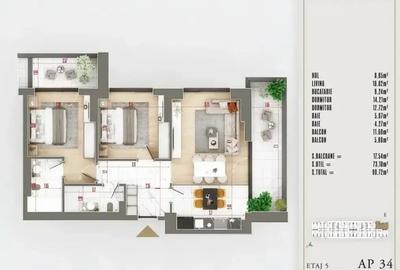 NOU Apartament 3 camere cu izolatie fonica - 5