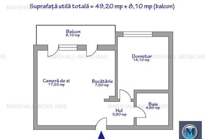Apartament 2 camere de vanzare, zona Albert, 49.2 mp #16611 - 13