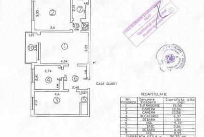 Apartament cu 3 camere nedecomandat în Central