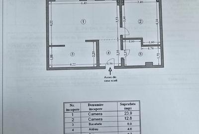 Apartament cu 2 camere decomandat în Gara