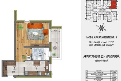 Garsoniera 42mp utili, ansamblu cu 4 blocuri tip vila, Sanpetru - 8