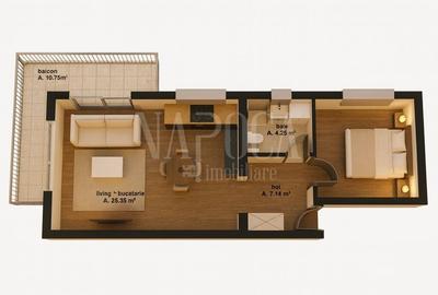 Apartament cu 2 camere semidecomandat în Oncea - 8