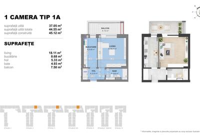 Garsoniera TIP A in Complex Doi Cocosi Residence - 2