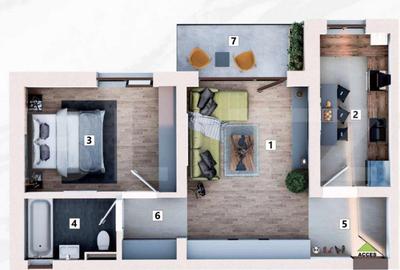 Apartament de 2 camere, Loc de parcare Inclus - 1