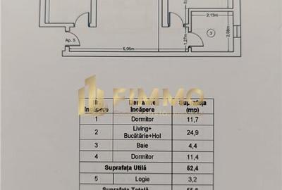 Apartament cu 3 camere decomandat în Central