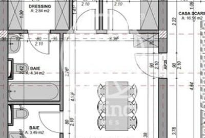 Ap. 3 camere la cheie- aer cond., 2 bai, 2 terase 16.05 mp, dressing - 3
