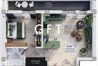 Apartament cu 2 camere decomandat în Sud