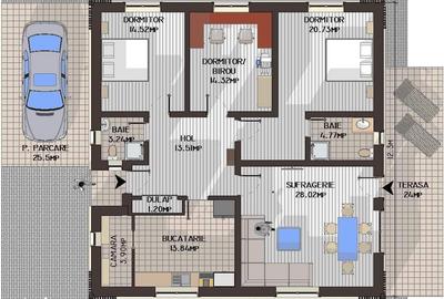 Casă cu 4 camere cu Teren 500 Mp în Baciu