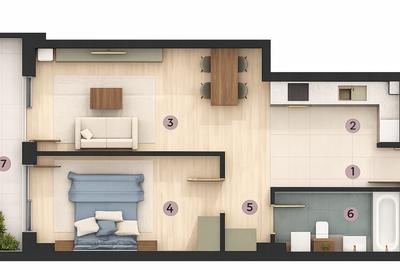 Apartament cu 2 camere decomandat în Aeroport - 7