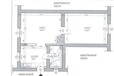 Apartament cu 2 camere, etajul 2, centrala proprie, zona Odobescu - 10