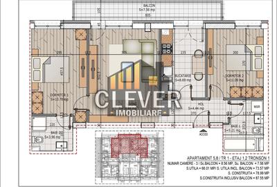 Apartament cu 3 camere semidecomandat în Theodor Pallady - 1