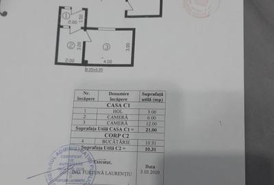 Casă cu 2 camere cu Teren 187 Mp în Rahova