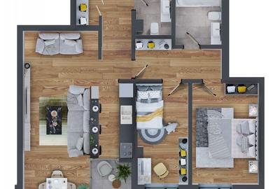 Apartament cu 3 camere decomandat în Dacia