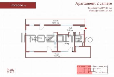 Cartierul Militari, 2 camere cu terasa de 29 mp, 3 bai, etaj 3, finisat modern, comision 0% - 4