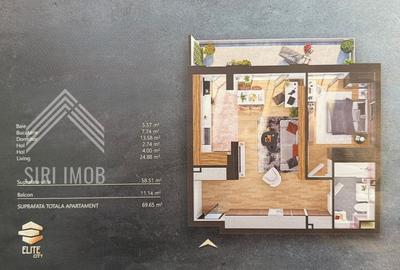 Apartament 2 camere, complex ELITE, terasa, 2 parcari subterane Apartament 2 camere, complex ELITE, terasa, 2 parcari subterane - 10