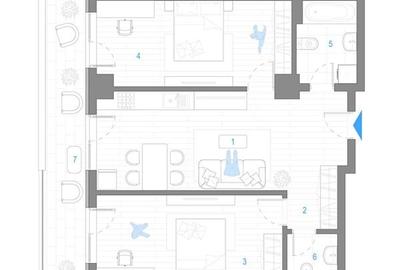 Apartament cu 3 camere, 2 bai Bloc nou Nicolina, et.3 - 1