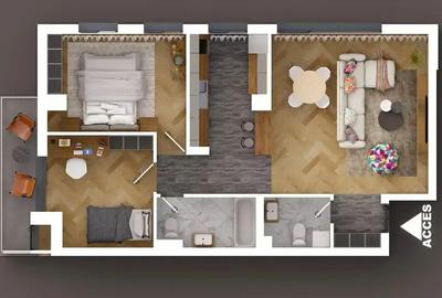 Apartament cu 3 camere decomandat în Sisești