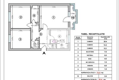 Apartament 3 camere-Calea 13 Septembrie-Botorani-Liceul Ion Barbu - 10