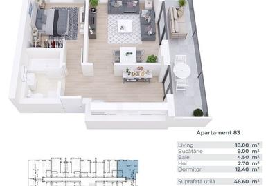 Apartament 2 Camere Sector 4  Bulevardul Metalurgiei 60.25Mp - 6