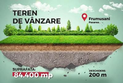 Teren 84.400 mp, ideal dezvoltare rezidentiala, PUZ aprobat, Frumusani - 1