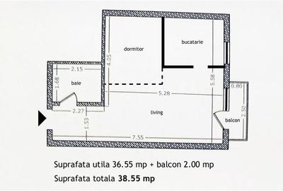 Apartament cu 2 camere semidecomandat în Chitila - 4