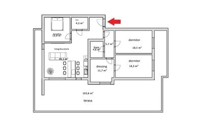 Penthouse cu 4 camere decomandat în Theodor Pallady - 2