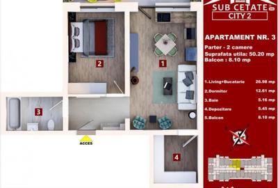 Garsonieră semidecomandată în Sânpetru - 1