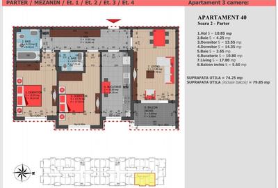 Apartament cu 3 camere decomandat în Decebal
