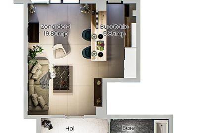 Apartament 1 camera - spatios intr-un complex rezidential nou din Podu Ros - 14