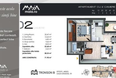 A2 Camere | Pitesti Ultracentral | Finisaje Premium | Comisi - 2