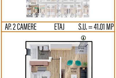 Apartament de vanzare cu 2 camere, in complex Eurocasa Residence, comision 0% - 2