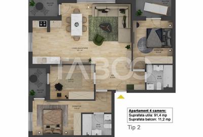 FARA COMISION! Apartament 4 camere 91 mpu LOC PARCARE zona Dna Stanca - 6
