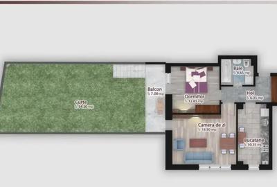 Apartament 2 cam dec gradina 54 mp tva inclus +reducere parcare