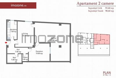 Apartament cu 2 camere decomandat în Militari