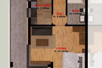 Apartament cu 2 camere decomandat în Fundeni
