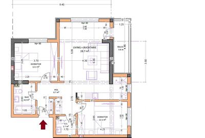 Apartament cu 3 camere semidecomandat în Central - 5