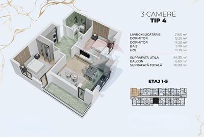De Vanzare Apartament 3 Camere 71 mp Bloc Nou 2026 Optiuni Parcare - 5