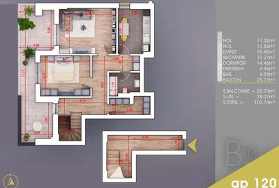 2 Camere FINALIZAT, 78 mp + Terasa | Metrou Nicolae Teclu | Comision 0 - 5