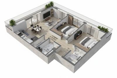 Apartament cu 3 camere decomandat în Exterior Nord - 3