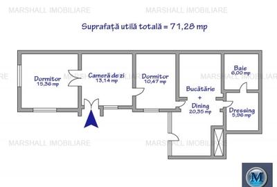 Casa cu 3 camere de vanzare, zona Central, 71.28 mp #15890 - 13
