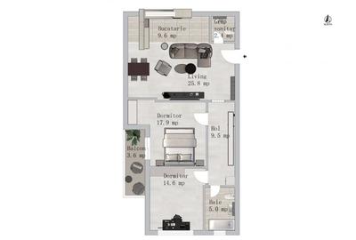 Apartament cu 3 camere decomandat în Metalurgiei - 3