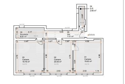 Apartament 3 camere, 75.61 mp, zona Cetate - 11