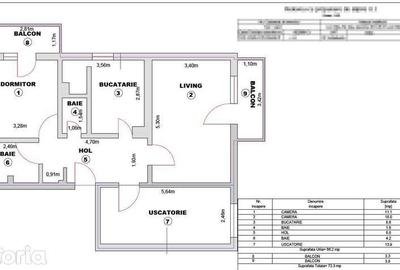 Apartament cu 3 camere semidecomandat în Ștrand - 1