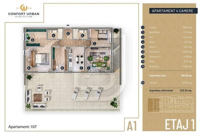 Apartament deosebit cu 4 camere, terasa 117mp, zona Rahova, Comision 0 - 10