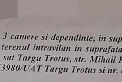 Vand sau schimb casa in Tg. Trotu? cu apartament in One?ti. Casa cu 3 camere, baie, bucatarie utilat - 1