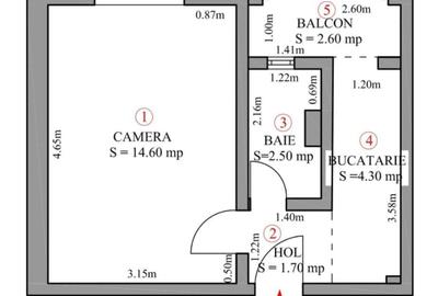 Garsonieră decomandată în Ștefan cel Mare - 5