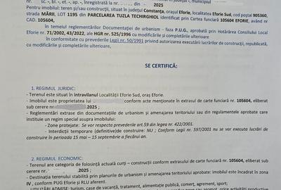 Teren construcții, vedere frontala la mare și Certificat Urbanism - Eforie - 6