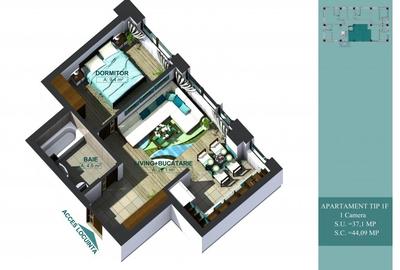 Apartament cu 2 camere nedecomandat în Tudor Vladimirescu