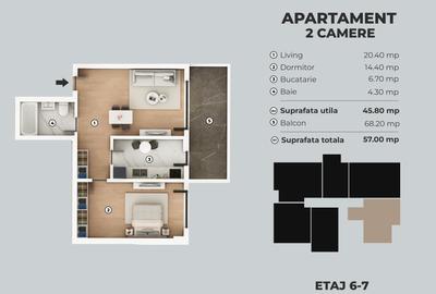 Apartament cu 2 camere nedecomandat în Berceni - 2